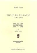 DICHO EN EL VACIO 1897 - 1900. 