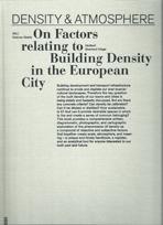 DENSITY  &  ATMOSPHERE. ON FACTORS RELATING TO BUILDING DENSITY IN THE EUROPEAN CITY
