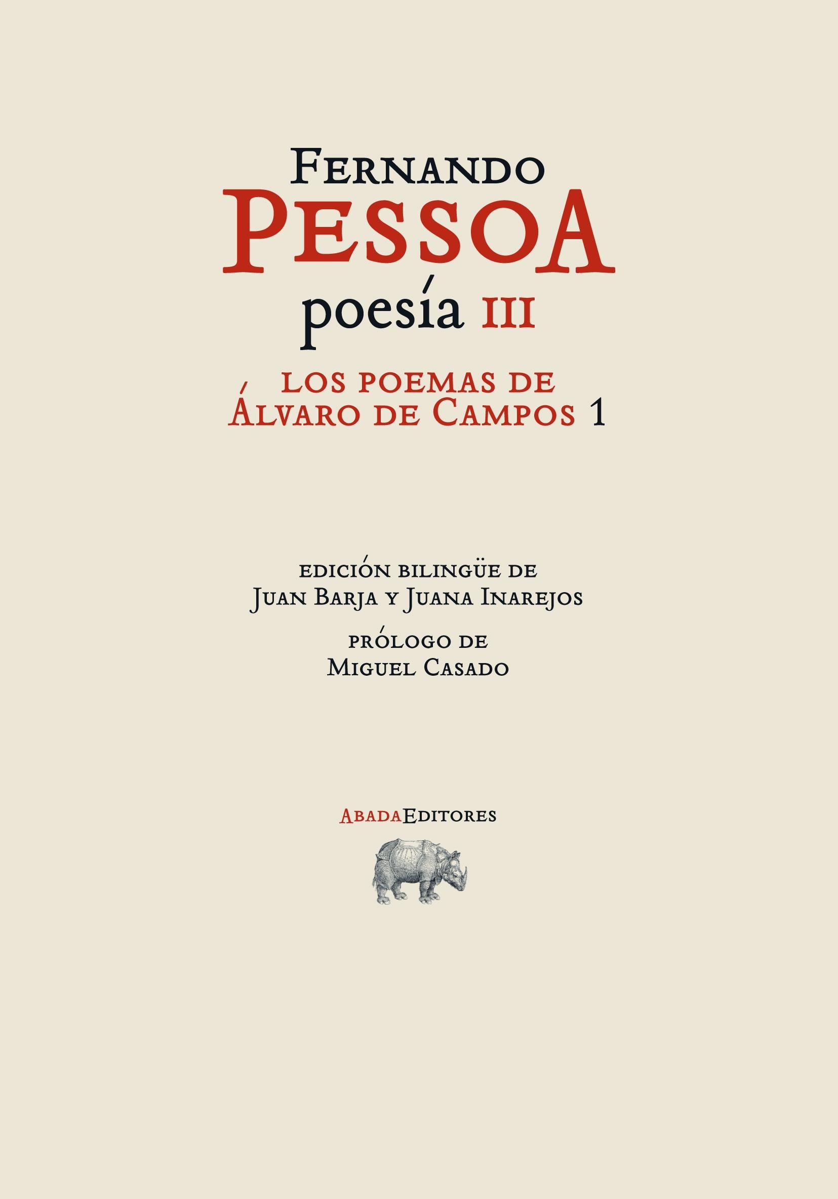 POEMAS DE ÁLVARO DE CAMPOS 1, LOS.