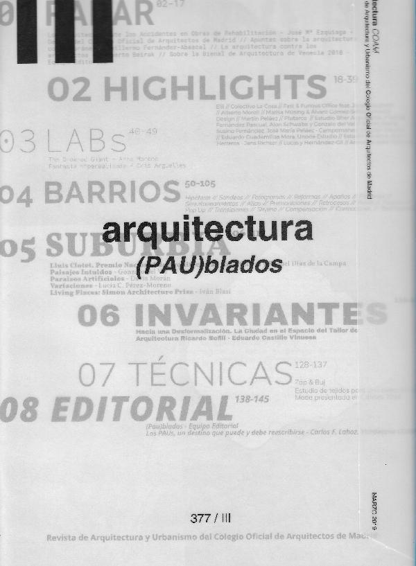 COAM ARQUITECTURA Nº 377 ARQUITECTURA (PAU) BLADOS.