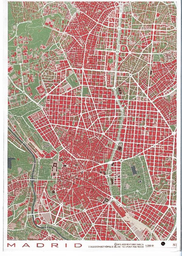 MADRID METROPOLIS DEL XXI  GRABADO CLASICA  (ROJO) 