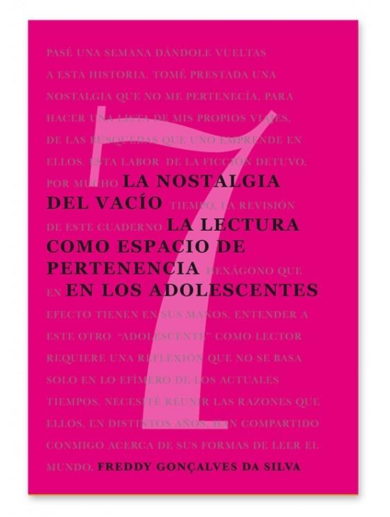 NOSTALGIA DEL VACÍO, LA "LA LECTURA COMO ESPACIO DE PERTENENCIA EN LOS ADOLESCENTES"