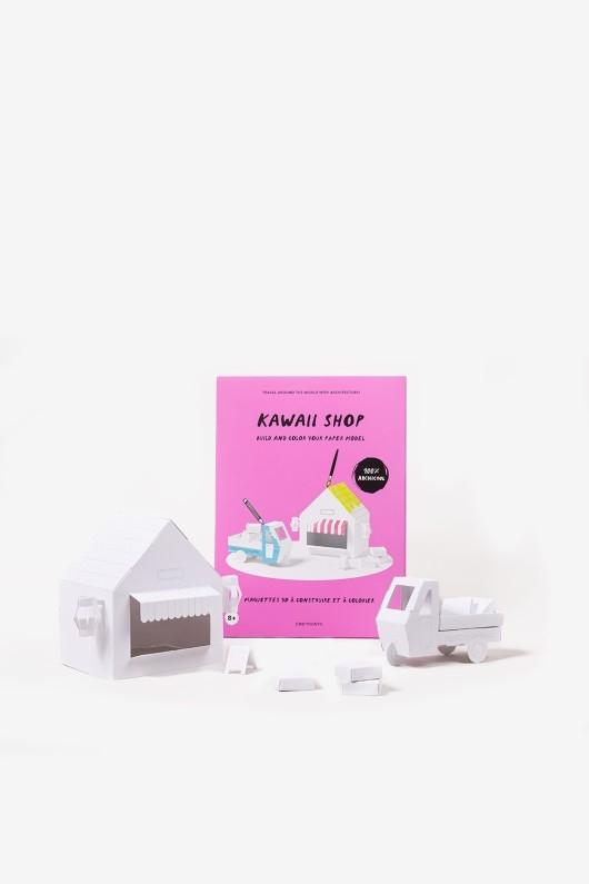 KAWAII SHOP. BUILD AND COLOR YOUR PAPER MODEL. 