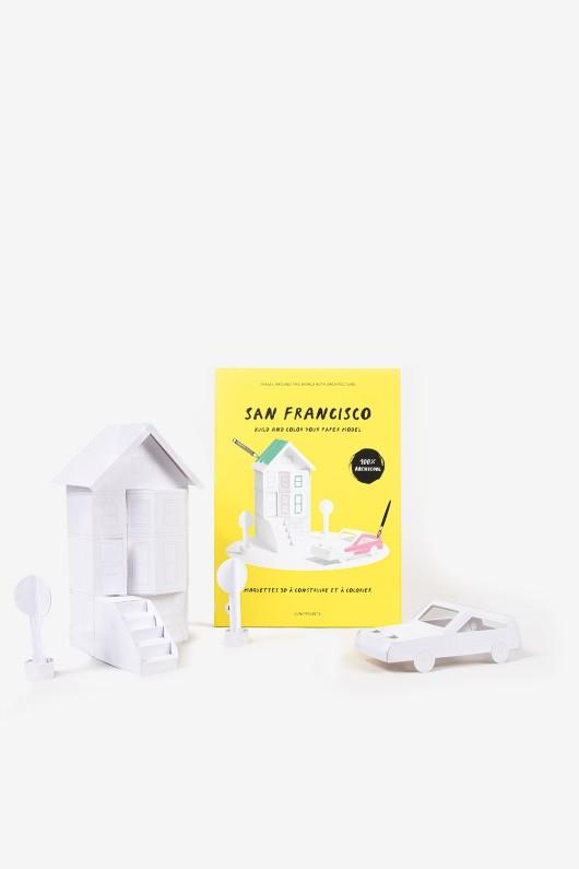SAN FRANCISCO, BUILD AND COLOR YOUR PAPER MODEL. 