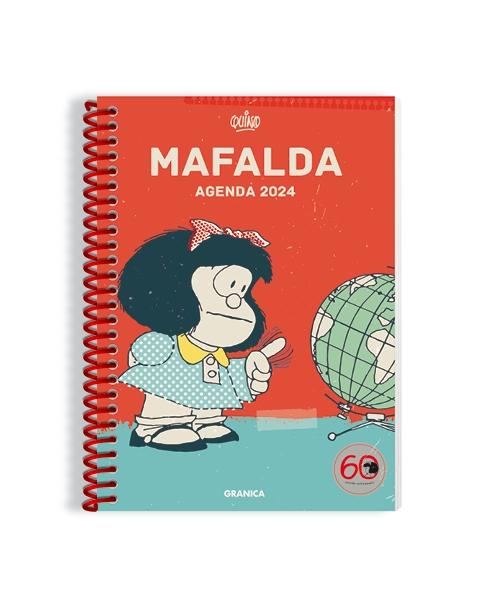 MAFALDA 2024, AGENDA ANILLADA COLUMNAS ROJA