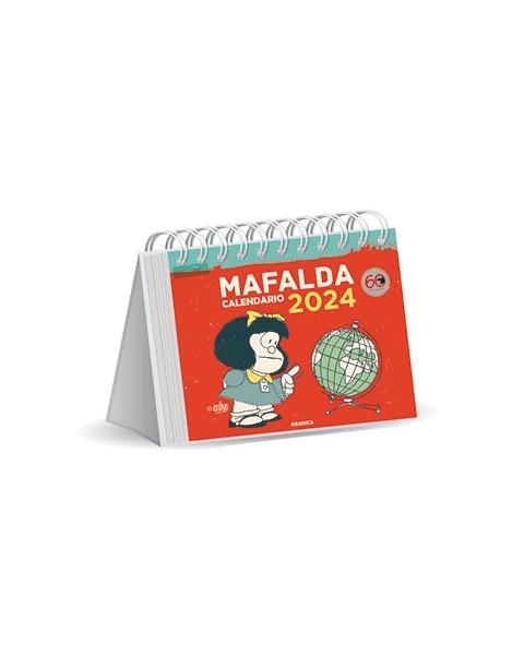 MAFALDA 2024, CALENDARIO ESCRITORIO ROJO. 