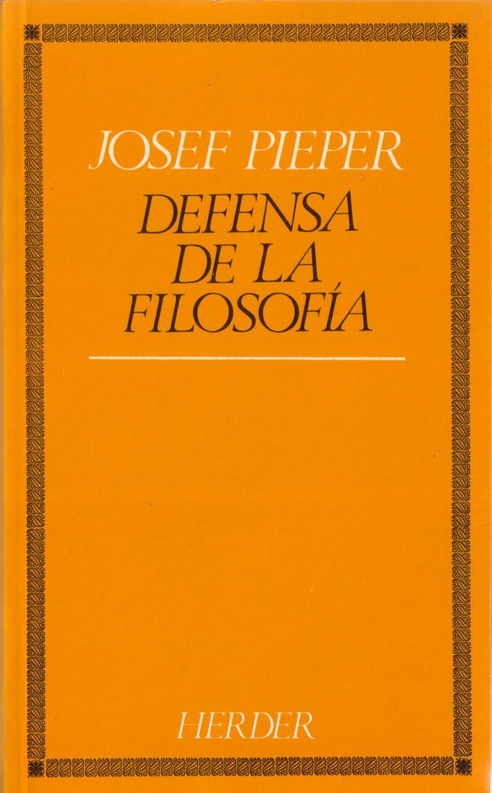 DEFENSA DE LA FILOSOFÍA. 