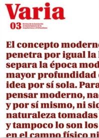 VARIA Nº 03. REVISTA DE LA ASOCIACION DE HISTORIADORES DE LA ARQUITECTURA Y EL URBANISMO AHAU