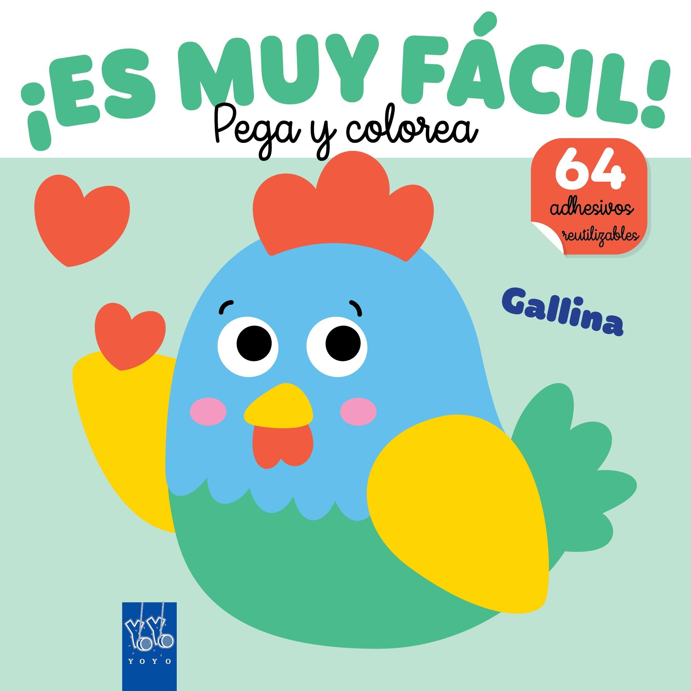 ES MUY FACIL! PEGA Y COLOREA. GALLINA