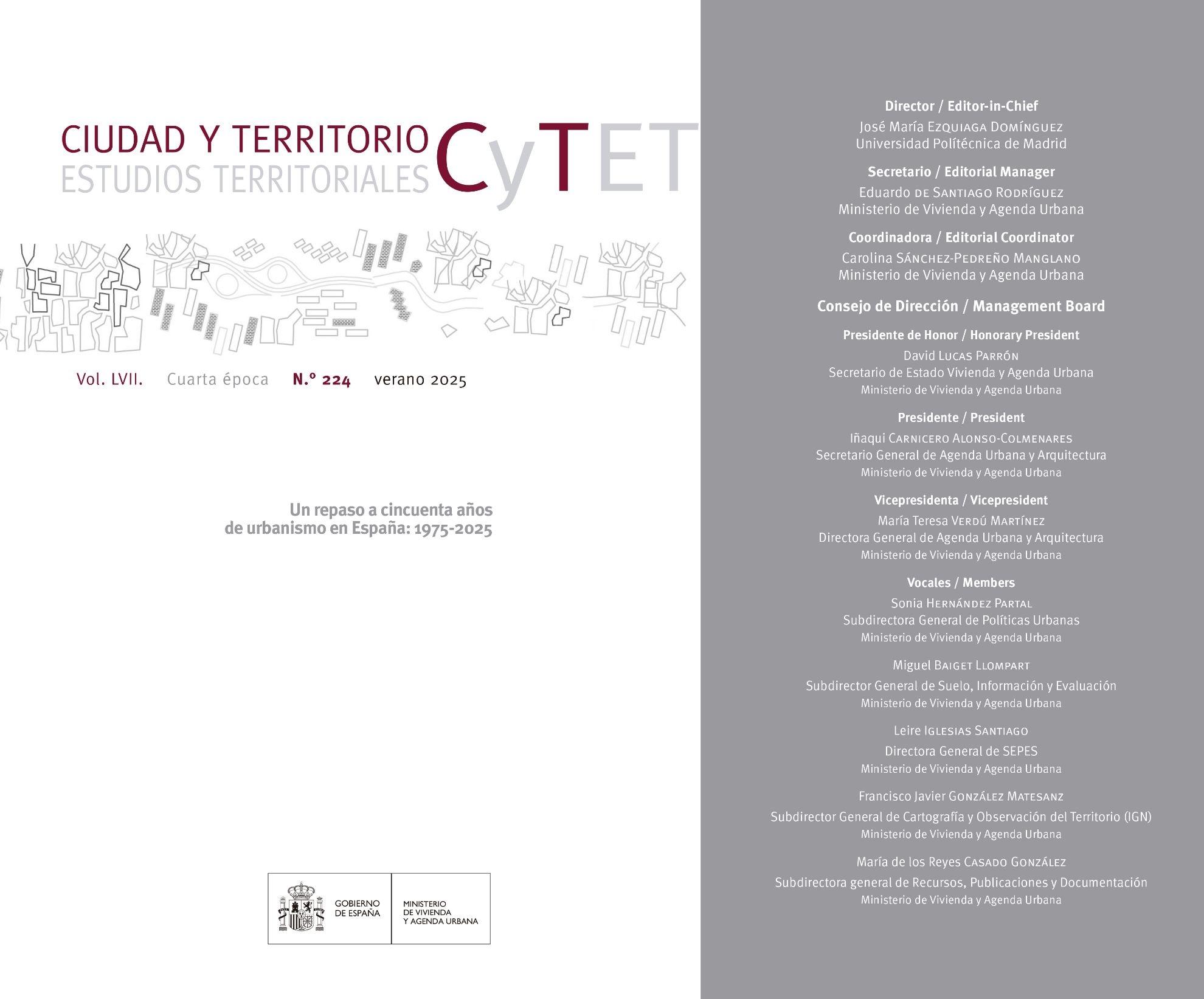 CYTET. CIUDAD Y TERRITORIO Nº 224 "UN REPASO A CINCUENTA AÑOS DE URBANISMO EN ESPAÑA 1975-2025"