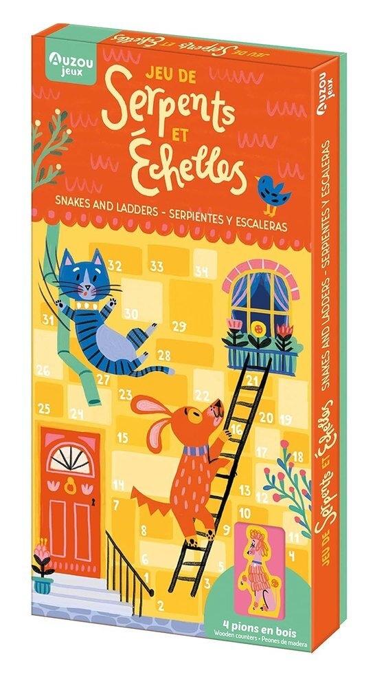 SERPIENTES Y ESCALERAS "JUEGO DE MADERA MULTILINGUE"