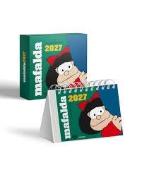 MAFALDA 2027 CALENDARIO DE ESCRITORIO VERDE CON CAJA